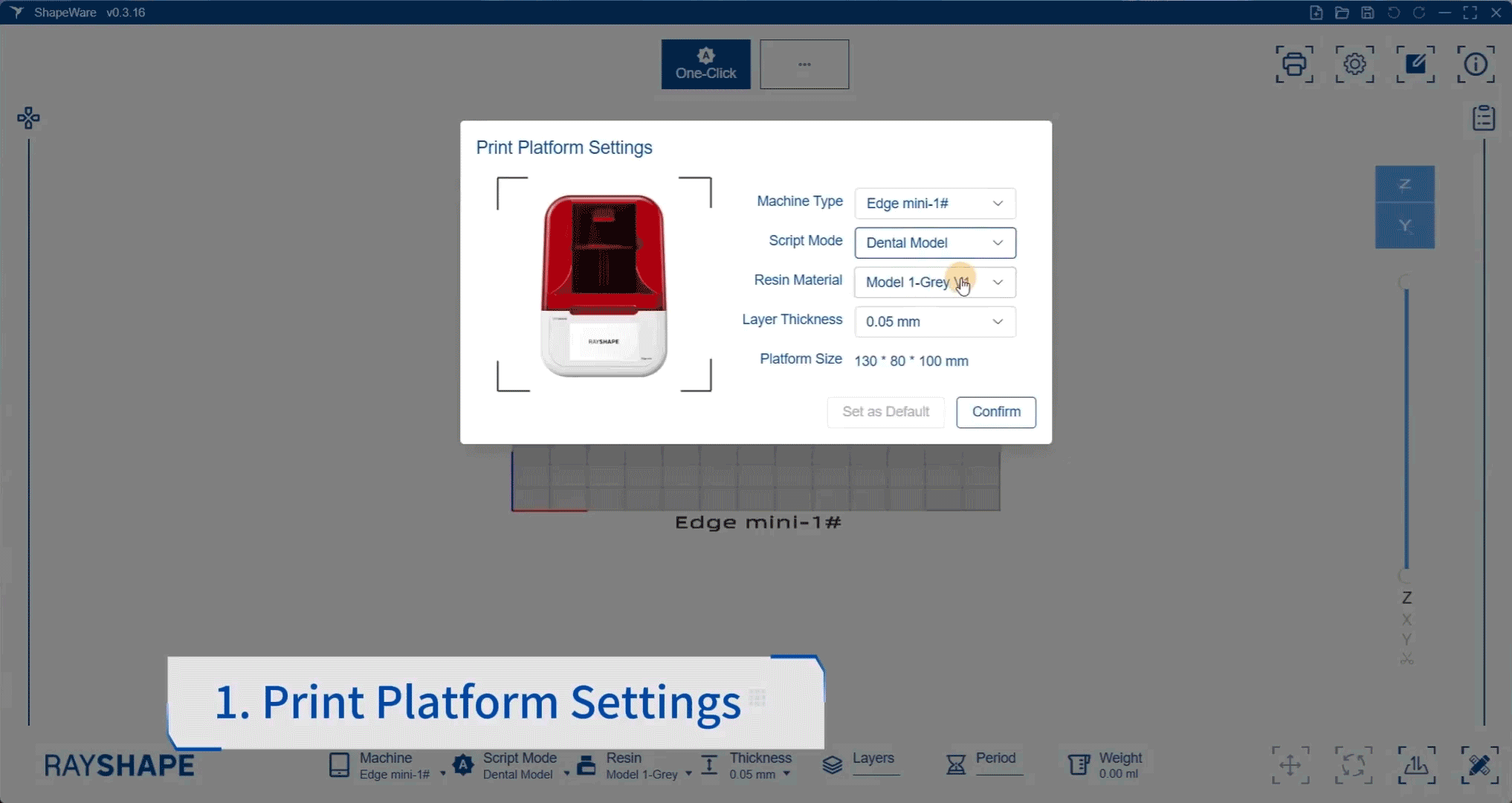 Modèle dentaire en un clic